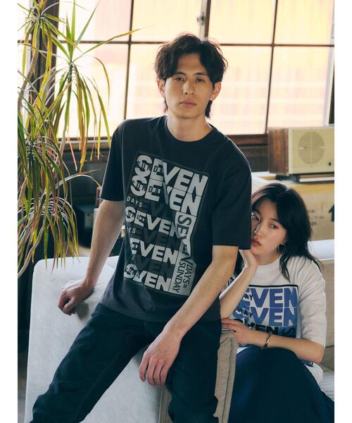 SEVENDAYS=SUNDAY（セブンデイズサンデイ）の「SEVEN 8 TEE　＊◇（Tシャツ/カットソー・レディース・オフホワイト/チャコールグレー・S/L/M）」の16枚目の写真