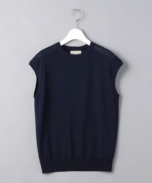 UNITED ARROWS（ユナイテッドアローズ）の「UBC ミニハイネック フレンチスリーブニット◆（ニット/セーター・レディース・ダークブラウン/ベージュ/ネイビー・FREE）」の18枚目の写真