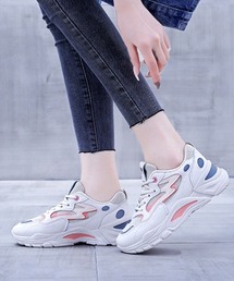 カラー配色厚底ダッドスニーカー