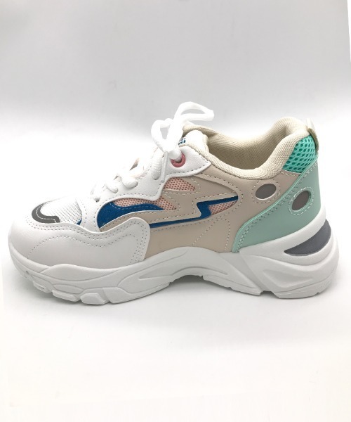 Futier land(フューティアランド)の「カラー配色厚底ダッドスニーカー(スニーカー・レディース・グレー/ピンク/マルチ・35/36/37/38/39/40)」の10枚目の写真