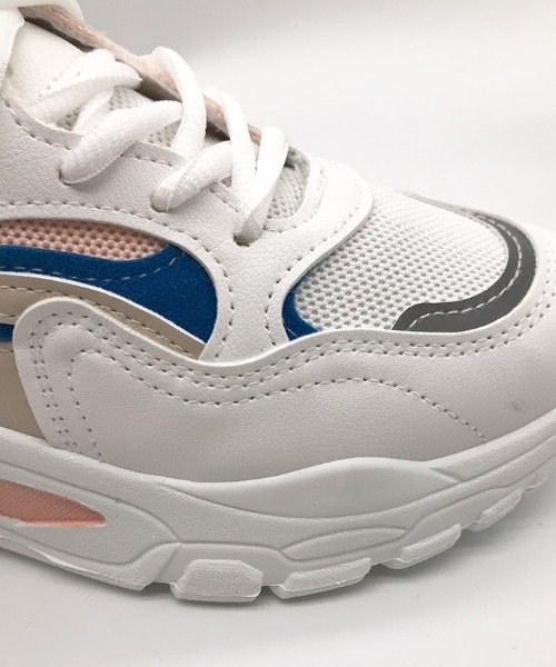 Futier land(フューティアランド)の「カラー配色厚底ダッドスニーカー(スニーカー・レディース・グレー/ピンク/マルチ・35/36/37/38/39/40)」の14枚目の写真