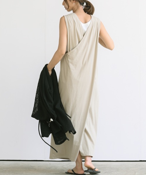 rps（アールピーエス）の「インナーＳＥＴＢＡＣＫレイヤーワンピース（ワンピース・レディース・ブラック/ベージュ/カーキ・M）」の2枚目の写真