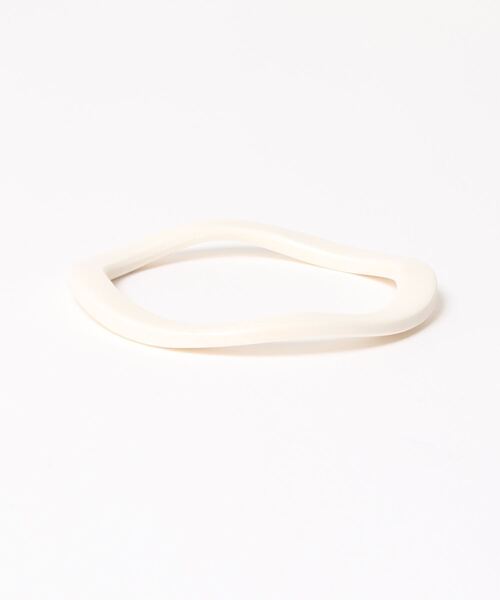 Ein（アイン）の「【Ein】平ウッドバングル（バングル/リストバンド・レディース・ブラウン/アイボリー/ホワイト・FREE）」の2枚目の写真