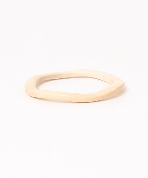 Ein（アイン）の「【Ein】平ウッドバングル（バングル/リストバンド・レディース・ブラウン/アイボリー/ホワイト・FREE）」の3枚目の写真