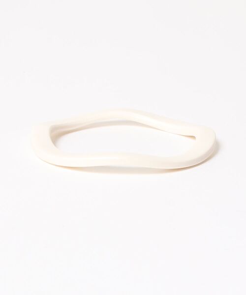 Ein（アイン）の「【Ein】平ウッドバングル（バングル/リストバンド・レディース・ブラウン/アイボリー/ホワイト・FREE）」の4枚目の写真