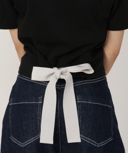 REDYAZEL（レディアゼル）の「グログランリボンＴシャツ（Tシャツ/カットソー・レディース・ブラック/オフホワイト/イエロー・FREE）」の6枚目の写真