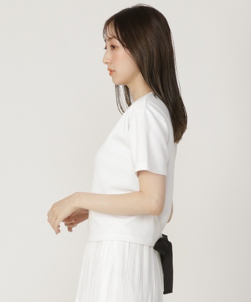 REDYAZEL（レディアゼル）の「グログランリボンＴシャツ（Tシャツ/カットソー・レディース・ブラック/オフホワイト/イエロー・FREE）」の13枚目の写真