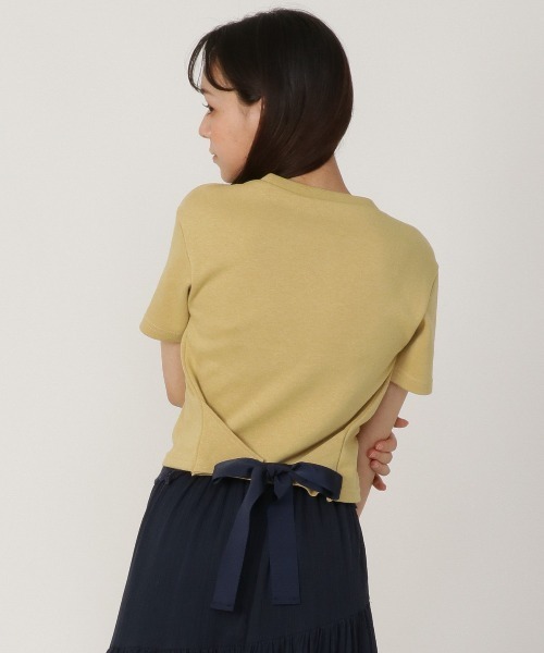 REDYAZEL（レディアゼル）の「グログランリボンＴシャツ（Tシャツ/カットソー・レディース・ブラック/オフホワイト/イエロー・FREE）」の16枚目の写真