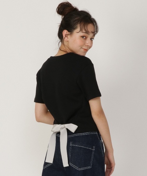 REDYAZEL（レディアゼル）の「グログランリボンＴシャツ（Tシャツ/カットソー・レディース・ブラック/オフホワイト/イエロー・FREE）」の19枚目の写真