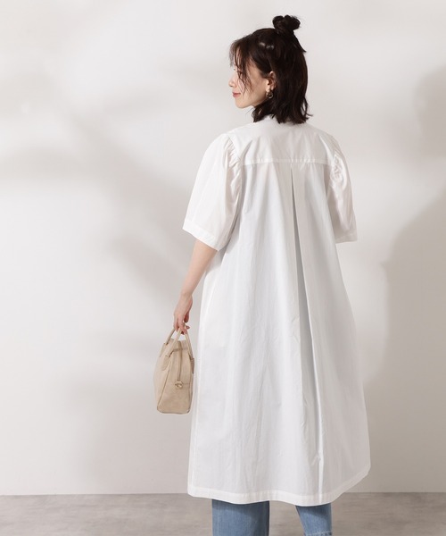 N.（N. Natural Beauty Basic）（エヌエヌナチュラルビューティーベーシック）の「◆ギャザーカーブスリーブワンピース（ワンピース・レディース・オフホワイト/ブラック/ブルー系その他・MEDIUM）」の15枚目の写真