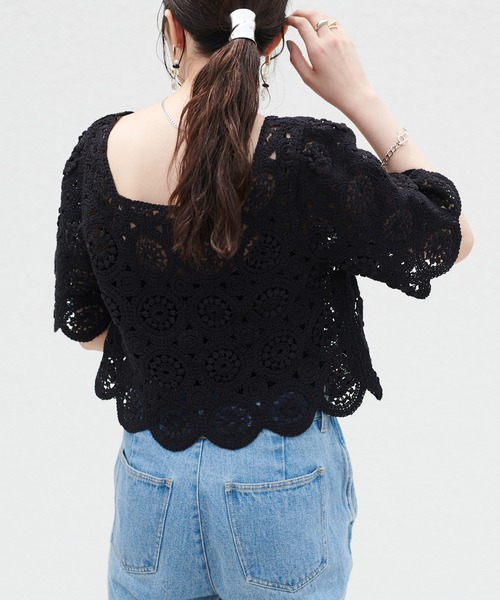 DISCOAT（ディスコート）の「【前後2WAY】カギバリプルオーバー（ニット/セーター・レディース・ホワイト系その他/ブラック/レモンイエロー・FREE）」の17枚目の写真