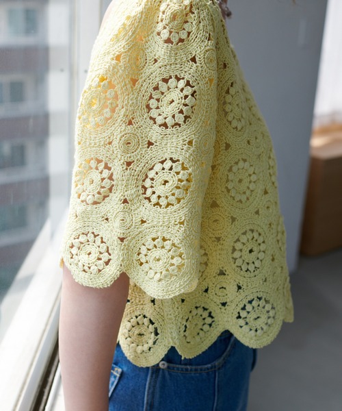 DISCOAT（ディスコート）の「【前後2WAY】カギバリプルオーバー（ニット/セーター・レディース・ホワイト系その他/ブラック/レモンイエロー・FREE）」の7枚目の写真