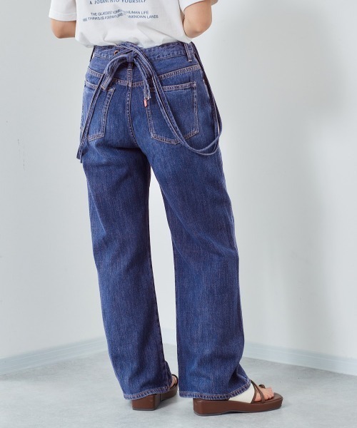 cepo(セポ)の「バックリボンサスペンダーパンツ(デニムパンツ・レディース・ブルー系その他/オフホワイト/インディゴブルー・M/S)」の18枚目の写真