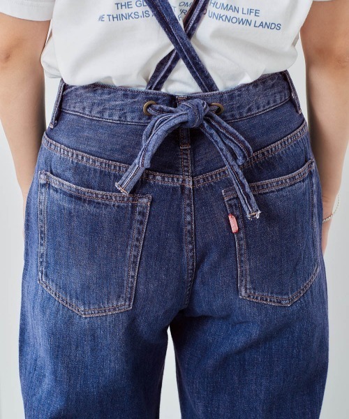 cepo(セポ)の「バックリボンサスペンダーパンツ(デニムパンツ・レディース・ブルー系その他/オフホワイト/インディゴブルー・M/S)」の9枚目の写真