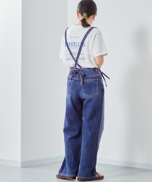 cepo(セポ)の「バックリボンサスペンダーパンツ(デニムパンツ・レディース・ブルー系その他/オフホワイト/インディゴブルー・M/S)」の6枚目の写真