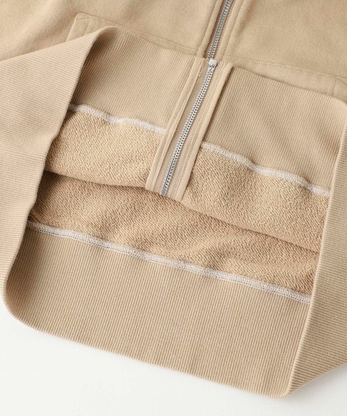 X-girl（エックスガール）の「CURVED LOGO ZIP UP SWEAT HOODIE（パーカー・レディース・アッシュ/ベージュ/チャコール/ライトブルー・S/M）」の9枚目の写真