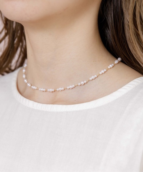 flower（フラワー）の「レンジパールネックレス（ネックレス・レディース・ホワイト・FREE）」の2枚目の写真