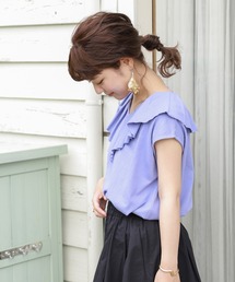 studio CLIP | 【低身長向けアイテム/WEB限定】ラッフル襟プルオーバー(Tシャツ/カットソー)