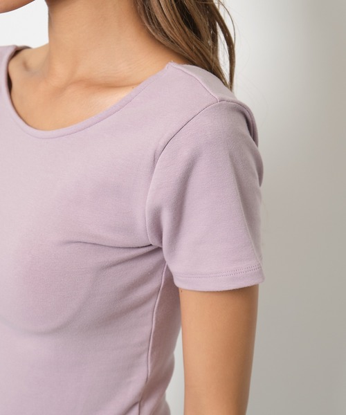 SPIRALGIRL(スパイラルガール)の「バックオープンちびTシャツ(Tシャツ/カットソー・レディース・ブラック/オフホワイト/ピンク・FREE)」の7枚目の写真