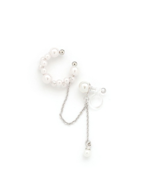 colleca la(コレカラ)の「パールイヤカフ×パール樹脂イヤリング(イヤーカフ・レディース・シルバー/ゴールド・フリ-)」の6枚目の写真