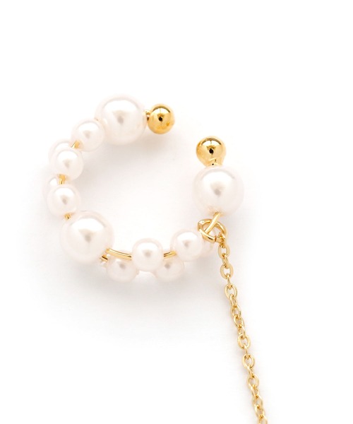 colleca la(コレカラ)の「パールイヤカフ×パール樹脂イヤリング(イヤーカフ・レディース・シルバー/ゴールド・フリ-)」の4枚目の写真