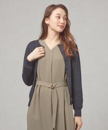 <closet story(クローゼットストーリー)>ラメ クルーネック カーディガン -ウォッシャブル-