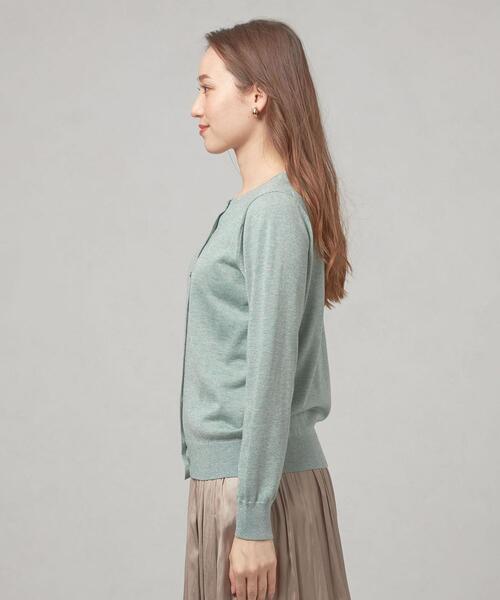 closet story（クローゼットストーリー）の「＜closet story（クローゼットストーリー）＞ラメ クルーネック カーディガン -ウォッシャブル-（カーディガン/ボレロ・レディース・ネイビー/ライム/イエロー・FREE）」の4枚目の写真