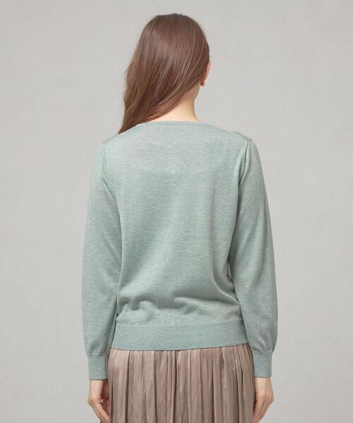 closet story（クローゼットストーリー）の「＜closet story（クローゼットストーリー）＞ラメ クルーネック カーディガン -ウォッシャブル-（カーディガン/ボレロ・レディース・ネイビー/ライム/イエロー・FREE）」の17枚目の写真