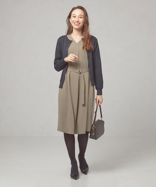 closet story（クローゼットストーリー）の「＜closet story（クローゼットストーリー）＞ラメ クルーネック カーディガン -ウォッシャブル-（カーディガン/ボレロ・レディース・ネイビー/ライム/イエロー・FREE）」の9枚目の写真