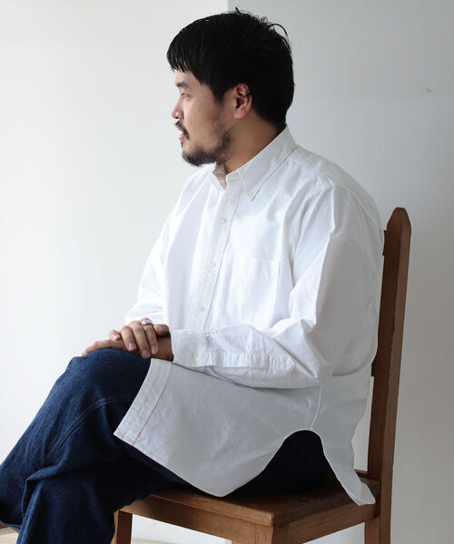 NECESSARY or UNNECESSARY（ネセサリーオアアンネセサリー）の「NNECESSARY or UNNECESSARY / N.O.UN ナウンプレミアムボタンダウンシャツ（シャツ/ブラウス・メンズ・ブルー/ホワイト・MEDIUM）」の10枚目の写真