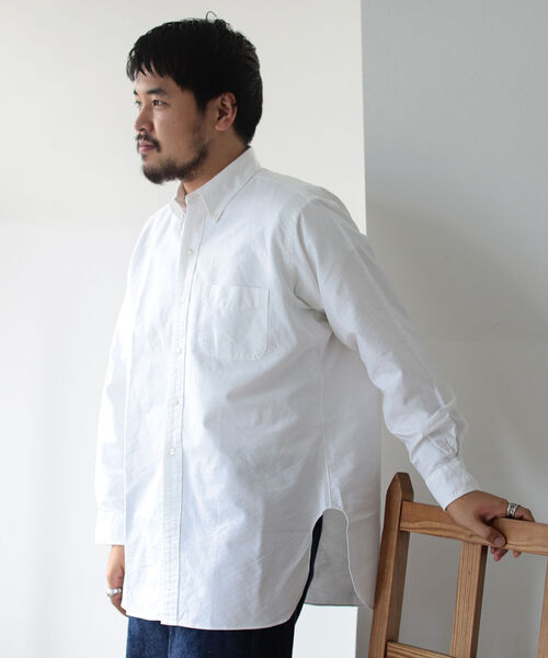 NECESSARY or UNNECESSARY（ネセサリーオアアンネセサリー）の「NNECESSARY or UNNECESSARY / N.O.UN ナウンプレミアムボタンダウンシャツ（シャツ/ブラウス・メンズ・ブルー/ホワイト・MEDIUM）」の11枚目の写真