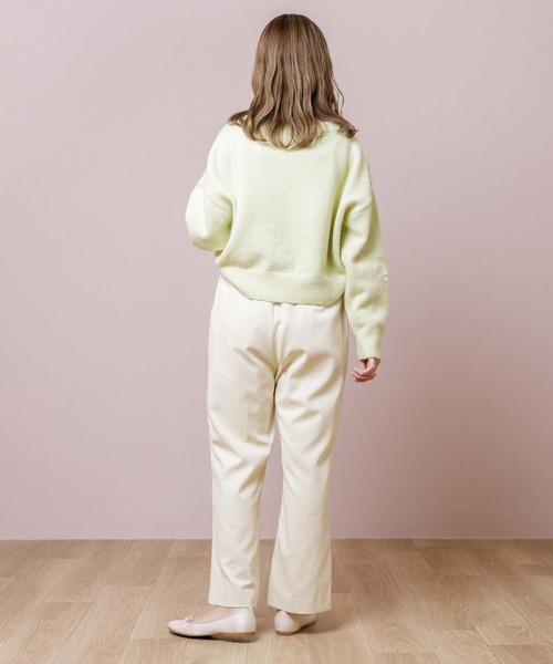 flower（フラワー）の「エンブロイダリーフラワーズニット（ニット/セーター・レディース・ベージュ/イエロー/アイボリー・FREE）」の11枚目の写真