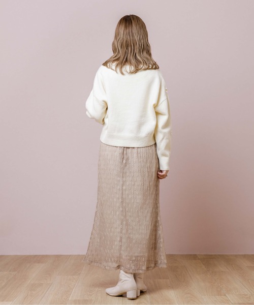 flower（フラワー）の「エンブロイダリーフラワーズニット（ニット/セーター・レディース・ベージュ/イエロー/アイボリー・FREE）」の22枚目の写真