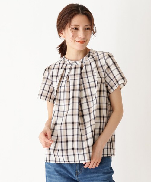 DRESKIP（ドレスキップ）の「◆フロントタックブラウス（シャツ/ブラウス・レディース・ダークブラウン/サンドベージュ/ベージュ系その他2/ネイビー系1・02/03/04）」の3枚目の写真