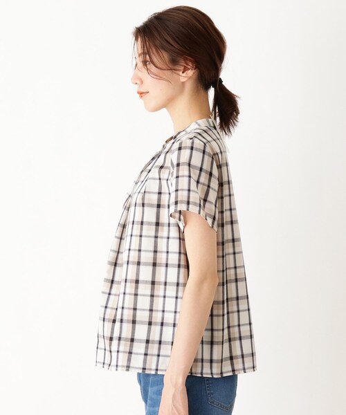 DRESKIP（ドレスキップ）の「◆フロントタックブラウス（シャツ/ブラウス・レディース・ダークブラウン/サンドベージュ/ベージュ系その他2/ネイビー系1・02/03/04）」の6枚目の写真