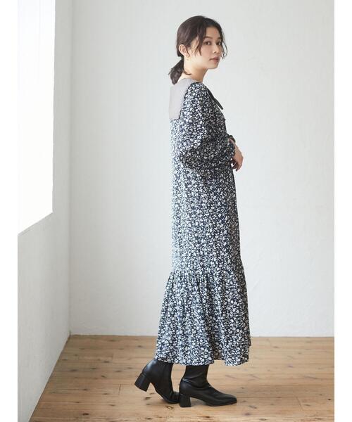 RAY CASSIN FAVORI(レイカズンフェバリ)の「・RAY CASSIN SET2点ツケエリ×フラワーワンピ*(ワンピース・レディース・ブラック/レッド/ネイビー・FREE)」の12枚目の写真