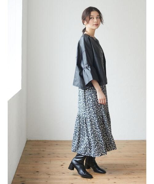 RAY CASSIN FAVORI(レイカズンフェバリ)の「・RAY CASSIN SET2点ツケエリ×フラワーワンピ*(ワンピース・レディース・ブラック/レッド/ネイビー・FREE)」の15枚目の写真