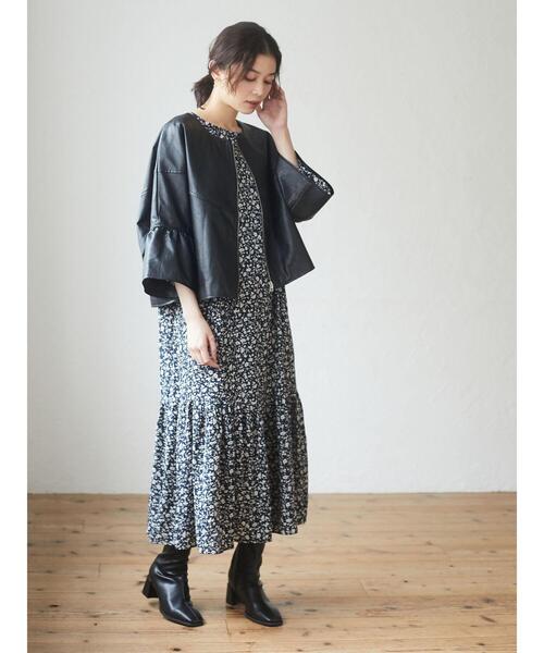 RAY CASSIN FAVORI(レイカズンフェバリ)の「・RAY CASSIN SET2点ツケエリ×フラワーワンピ*(ワンピース・レディース・ブラック/レッド/ネイビー・FREE)」の19枚目の写真