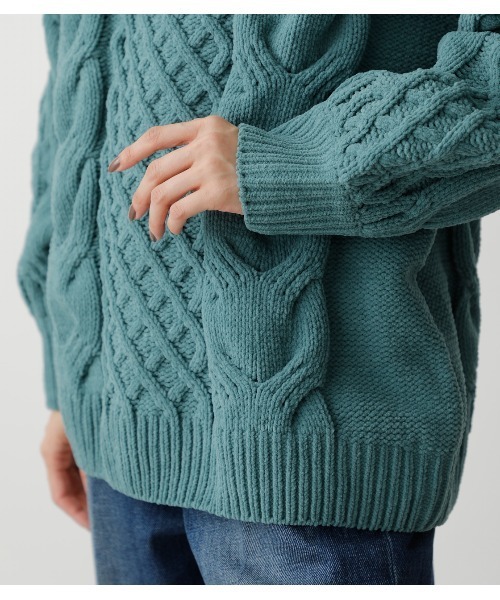 CHENILLE CABLE V/N KNIT TOPS/シェニールケーブルVネックニット CHENILLE CABLE V/N KNIT TOPS/シェニールケーブルVネックニット