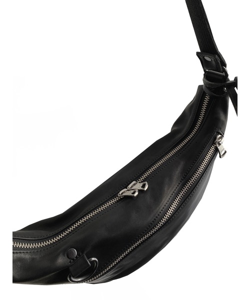 DECADE(ディケイド)の「ソフトホースレザー・ミニショルダーバッグDECADE(No-01313) Oiled Horse Leather Shoulder Bag ディケイド(ショルダーバッグ・メンズ・ブラック/ブラック系その他・フリー)」の5枚目の写真