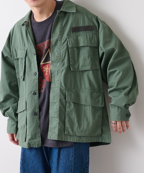 DISCOAT（ディスコート）の「リップストップM65ファティーグジャケット（ミリタリージャケット・メンズ・ブラック/カーキ・MEDIUM/LARGE）」の2枚目の写真