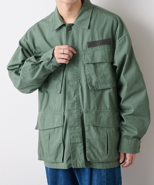 DISCOAT（ディスコート）の「リップストップM65ファティーグジャケット（ミリタリージャケット・メンズ・ブラック/カーキ・MEDIUM/LARGE）」の9枚目の写真