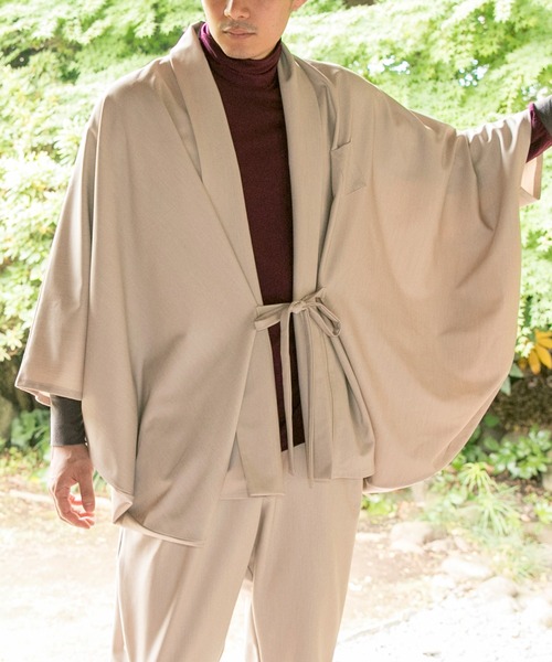 カヤ(カヤ)の「【カヤ】そぞろ日和メンズ羽織(カーディガン/ボレロ・メンズ・グレー/ブラック/ブラウン/ベージュ・FREE)」の4枚目の写真