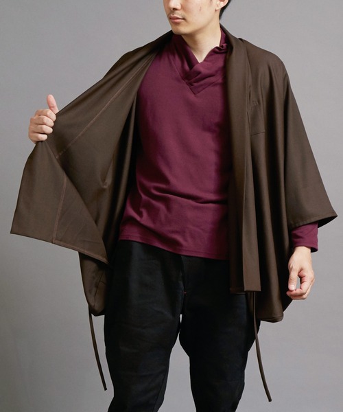 カヤ(カヤ)の「【カヤ】そぞろ日和メンズ羽織(カーディガン/ボレロ・メンズ・グレー/ブラック/ブラウン/ベージュ・FREE)」の14枚目の写真