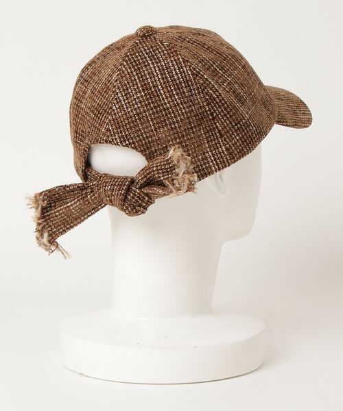 yield（イールド）の「【Lovable】Tweed Back Ribbon Cap BATT-17539（キャップ・レディース・チャコールグレー/ベージュ/ブラウン/キャメル・FREE）」の5枚目の写真