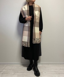 【Fizz/フィズ】　チェック柄　大判ストール