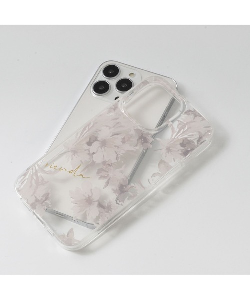 rienda（リエンダ）の「iPhone14 iPhone14Pro iPhoneSE (第2世代/第3世代) iPhone13Pro iPhone13 iPhone8/7/6s/6 rienda [TPUクリアケース/Dress Flower] スマホケース（スマホケース/カバー・レディース・ホワイト/ピンク・K/A/O/N）」の3枚目の写真