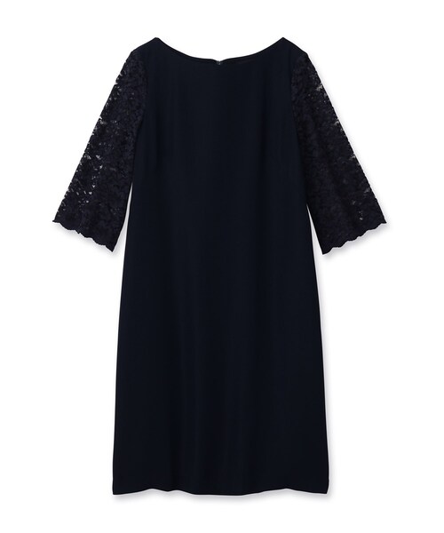 UNTITLED（アンタイトル）の「◆レーススリーブツイルワンピース（ワンピース・レディース・ブラック/ネイビー・01/02/03）」の6枚目の写真