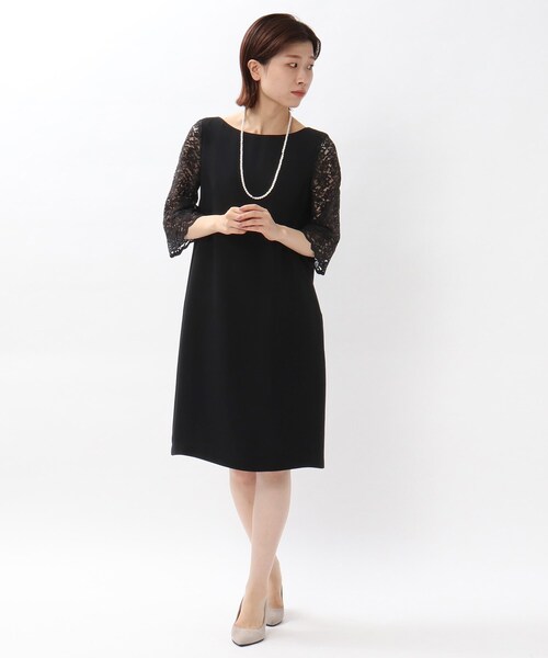 UNTITLED（アンタイトル）の「◆レーススリーブツイルワンピース（ワンピース・レディース・ブラック/ネイビー・01/02/03）」の11枚目の写真