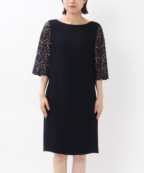 UNTITLED（アンタイトル）の「◆レーススリーブツイルワンピース（ワンピース・レディース・ブラック/ネイビー・01/02/03）」の5枚目の写真